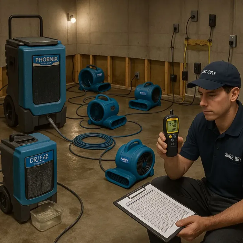 Structural Drying and Dehumidification process in Amherst, WI